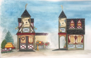 Rendering of the Christmas village Post Office.