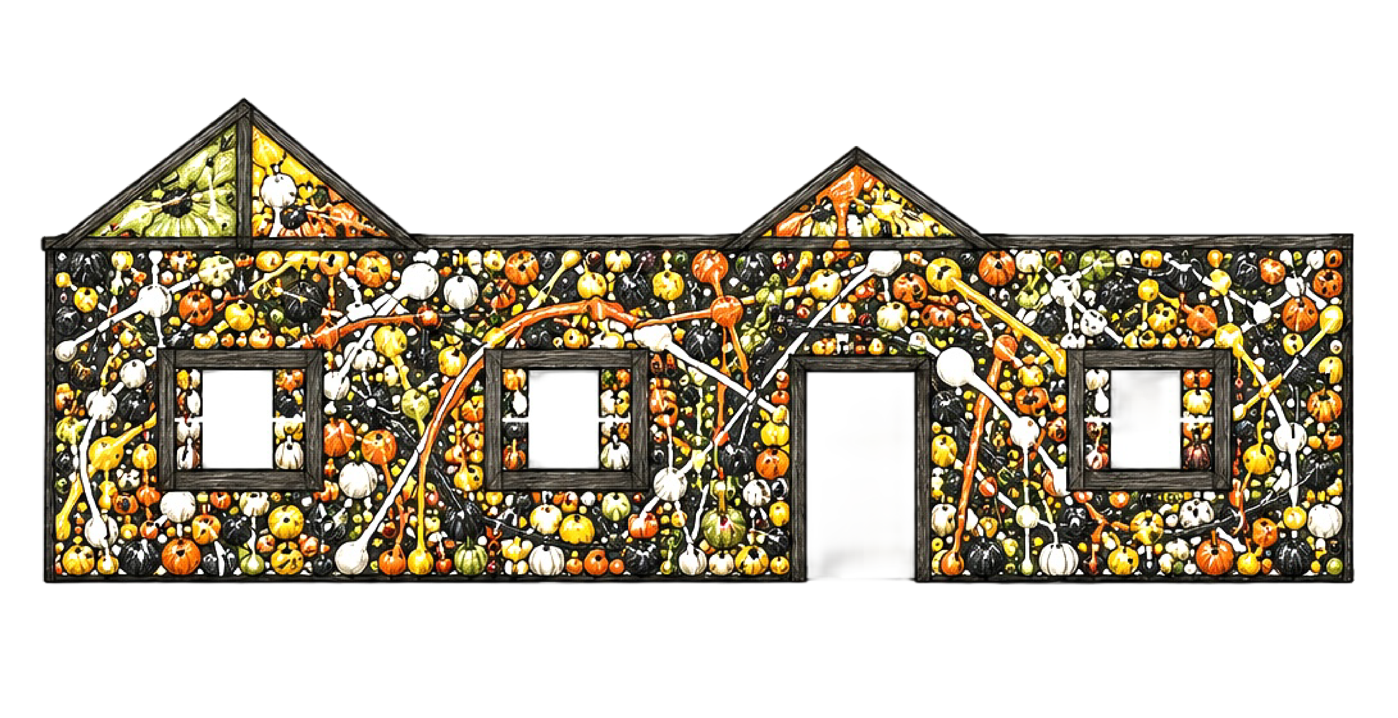 Pumpkin Village hut design inspired by Jackson Pollock